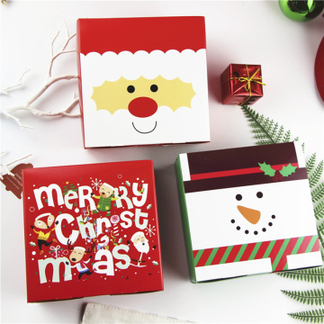 3pcs Cube Merry Christmas Santa Claus Candy Boxes Paper Christmas Decorations for Home Snowman Party Favors Gift Box For Guests