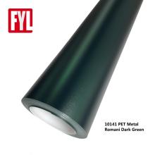 High Stretchable PET Metal Romani Dark Green Car Vinyl