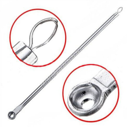 2PCS Silver Blackhead Comedone Remover Blemish Pimple Extractor Skin Care Tools Face Cleanser Acne Removal Needle