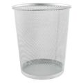 Circular Mesh Bin Waste Paper Basket Bin (Silver)
