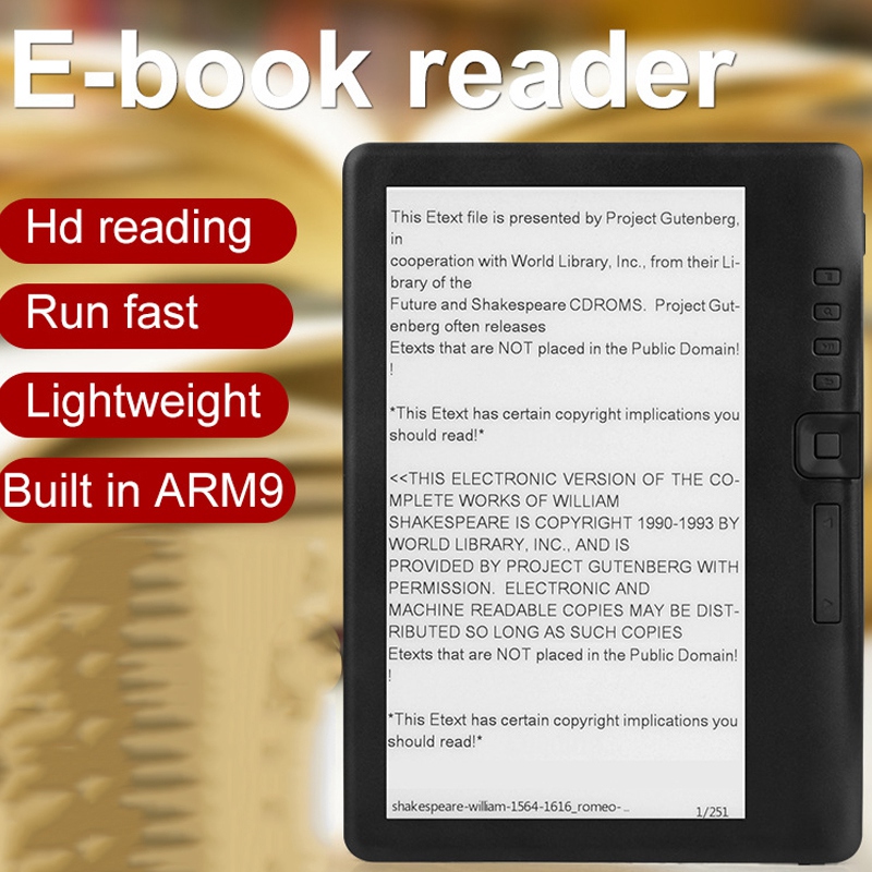 BK7019 Electronic Paper Book Reader 7 Inch TFT Color Sn Ebook Reader o Video MP3 Player Rechargeable 16GB