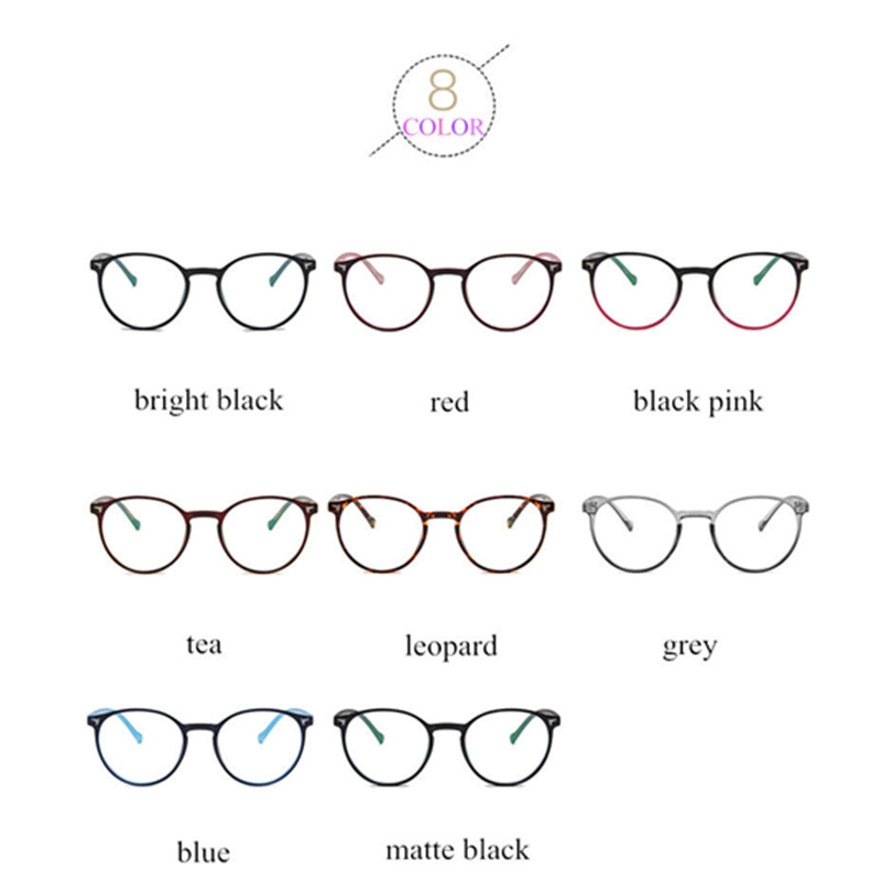 Classic Round Glasses Frame Female Optical Men Women Plastic Vintage Retro Clear Lens Eyeglasses Frame Male Oculos De Grau