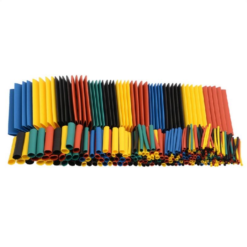 328pcs/box Heat Shrink Tube Kit Shrinking Assorted Polyolefin Insulation Sleeving Heat Shrink Tubing Wire Cable Tape