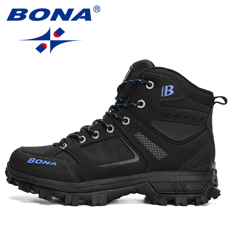 BONA 2020 New Designers Pro-Mountain Outdoor Hiking Shoes Men Add Plush Hiking Boots Walking Warm Training Footwear Masculino