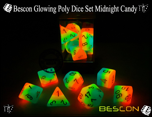 Bescon Glowing Poly Dice Set Midnight Candy-11