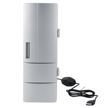 AD-Refrigerator Mini Usb Fridge Freezer Cans Drink Beer Cooler Warmer Travel Refrigerator Icebox Car Office Use Portable
