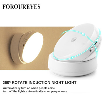 LED Night Light 360 Degree Rotating PIR Motion Sensor Lamp 6 LEDs lighting for Wardrobe Cupboard Closet Kitchen night light