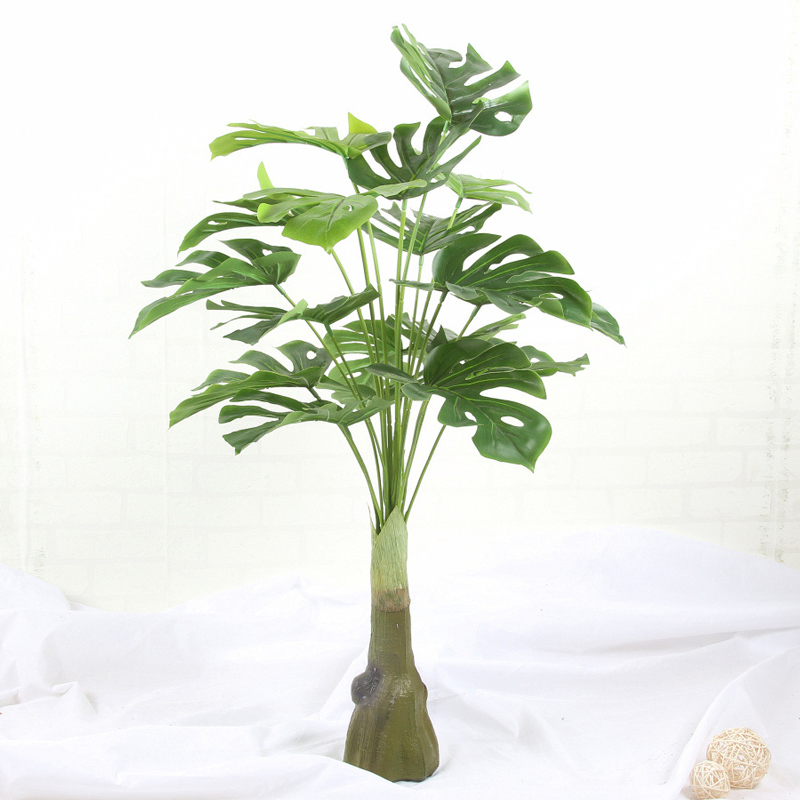 85cm Large Artificial Plants Tropical Tree Fake Monstera Leaves Plastic Palm Tree Real Touch Turtle Leaf Home Wedding Decoration