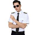 Classic Pilot Shirt Adult White Captain Uniform Epaulette Shirt Halloween Role Play Fancy Dress