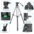 Neewer Heavy Duty Video Tripod Aluminum Alloy with 360 Degree Fluid Drag Head Quick Shoe Plate for DSLR Cameras Video Camcorders