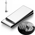 1Pcs Double Sided Men Women Money Clip y Stainless Steel Metal Money Clip Simple Silver Dollar Cash Clamp Holder Wallet