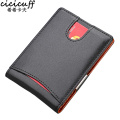 2020 New Top Quality Wallet Men Money Clip Mini Wallets Male Vintage Style Hasp Purse Genuine Leather Card Holers with Clamp