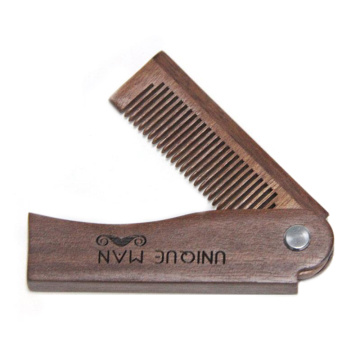 Natural Red Sandal wood Fold Comb Hair Comb For Men Beard Care Anti-static Wooden Comb Hair Care Tools Hair Brush 1pc