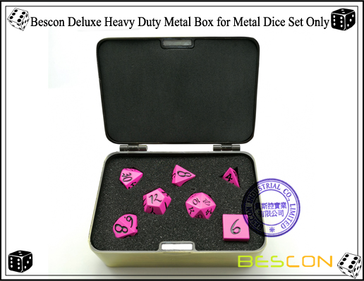 Bescon Fresh New Solid Metal Dice Set Deep Pink-9