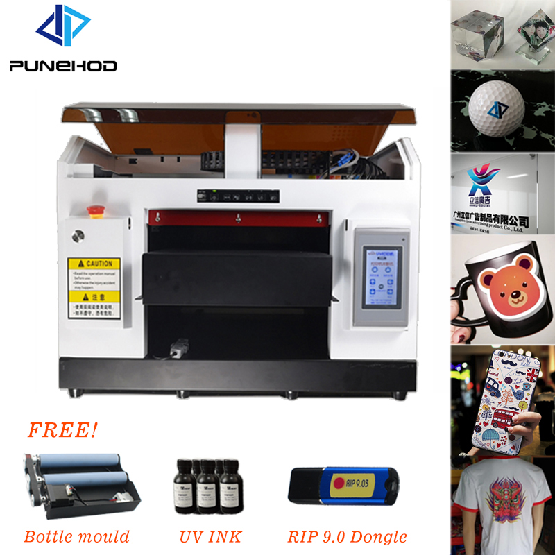 DX5 UV Printer A3 High Speed DTG UV Printer 3D Embossed Flatbed Digital Printer for Clothes Phone Case Glass Golf Cup Printing