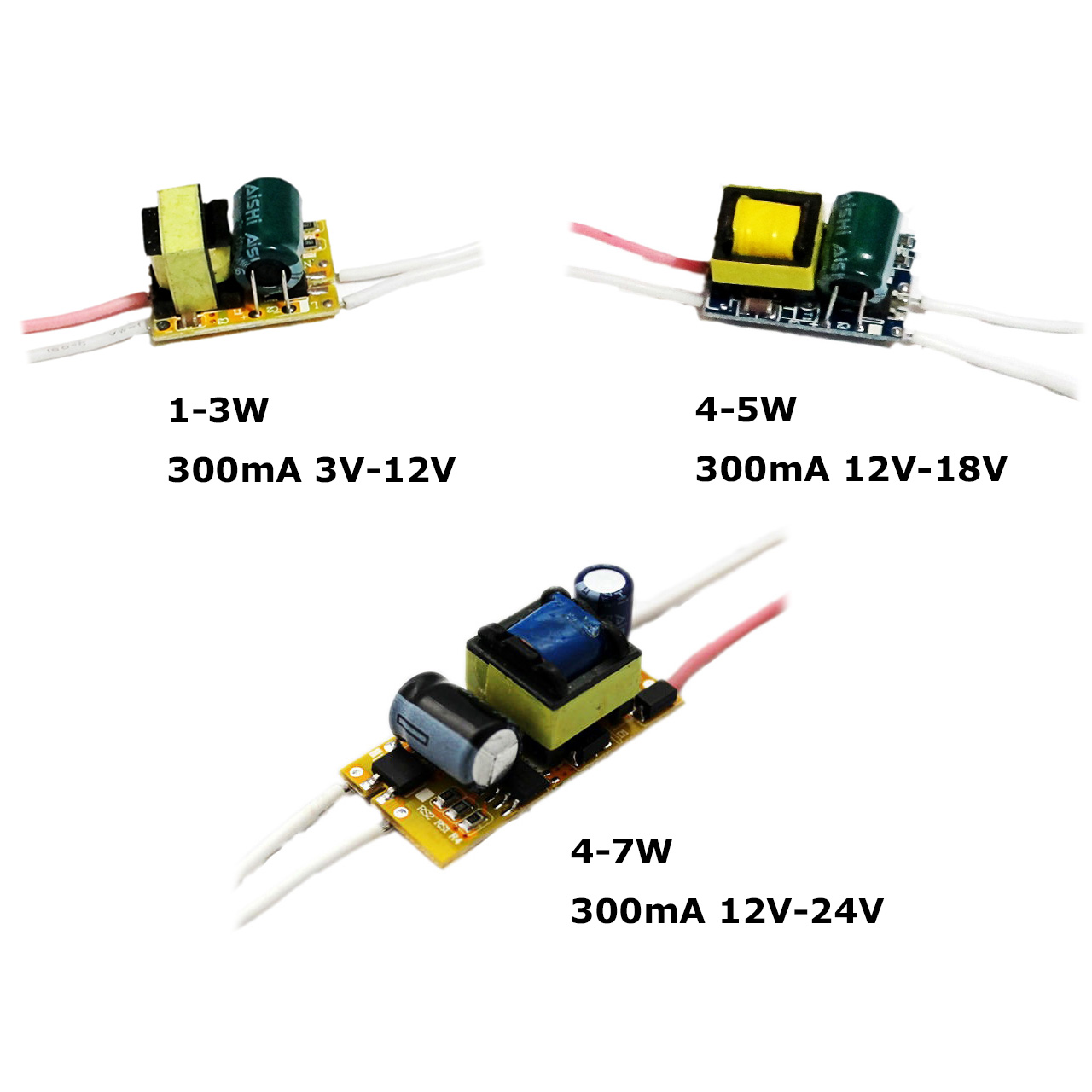 300mA 1W 3W 5W 7W 9W 10W 12W 15W 18W 21W 24W 30W 36W Isolated LED Driver Constant Current Power Supply AC 110V 220V Transformer