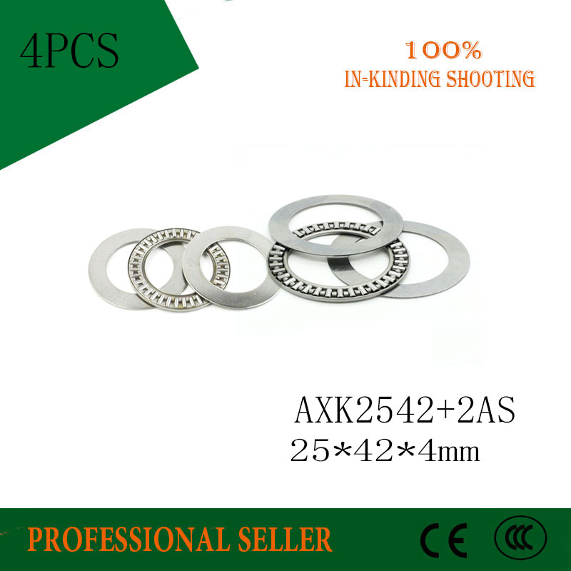 Free shopping 4pcs/Lot AXK2542 25mm x 42mm x 2mm Thrust Needle Roller Bearing Thrust Bearing Brand New