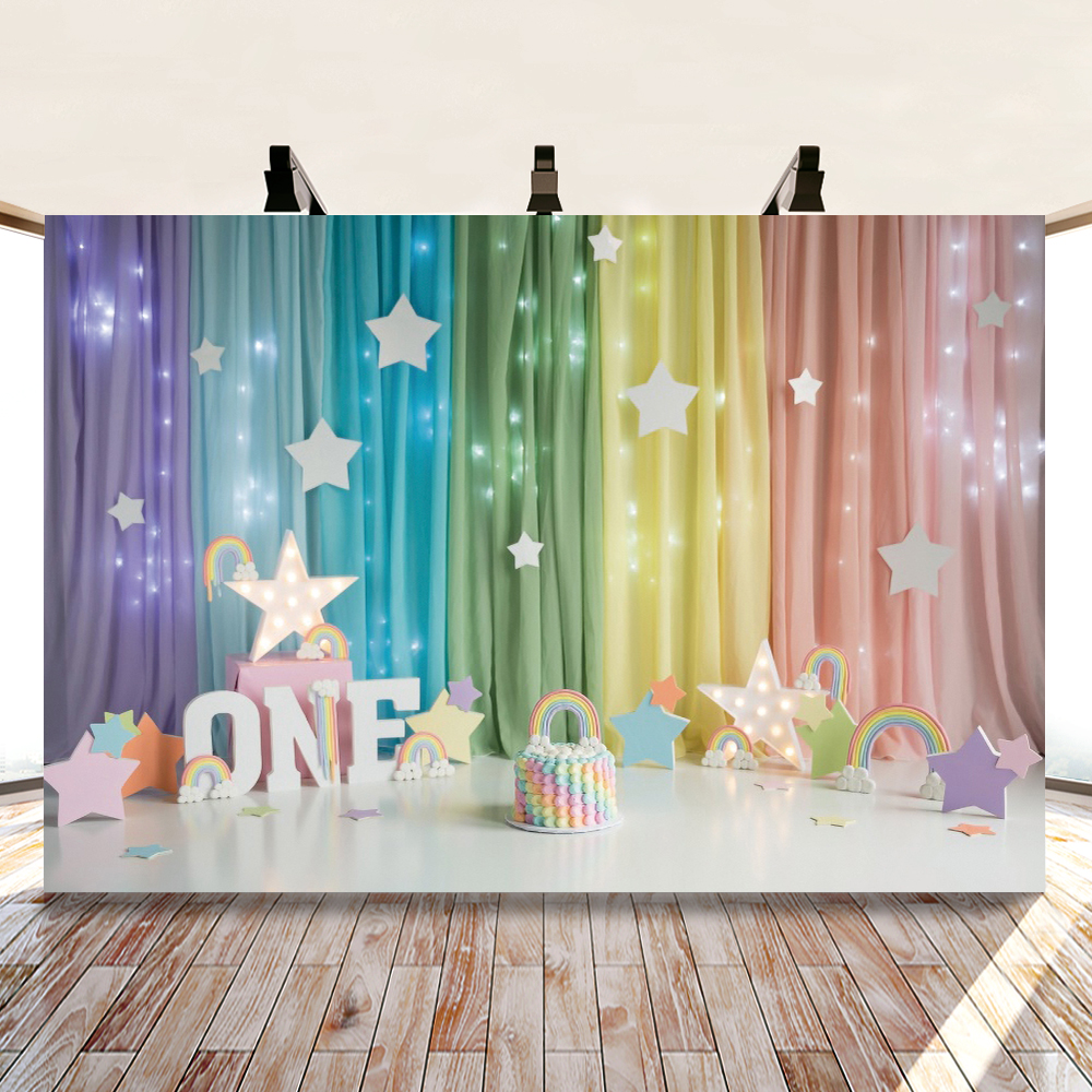 Birthday Photo Backdrop Curtain Candy Bar Banner For Photo Studio Props Vinyl Photographic Backgrounds Baby Shower Photophone