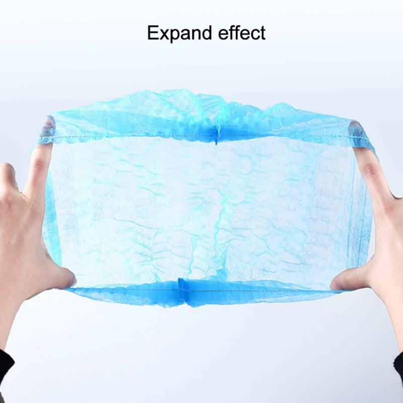 100 Pcs Disposable Hat Non-Woven Hat Hooded Strip Hat Wide Stretch Band Dust Hair Net Caps Catering Hat Makeup