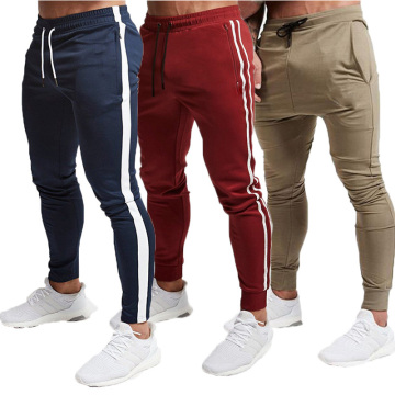 2020 Fitness Joggers Men Quick Dry Running Pants Men Cotton Bodybuilding Sweatpants Sport Jogging Pants Men Striped Pencil Pants