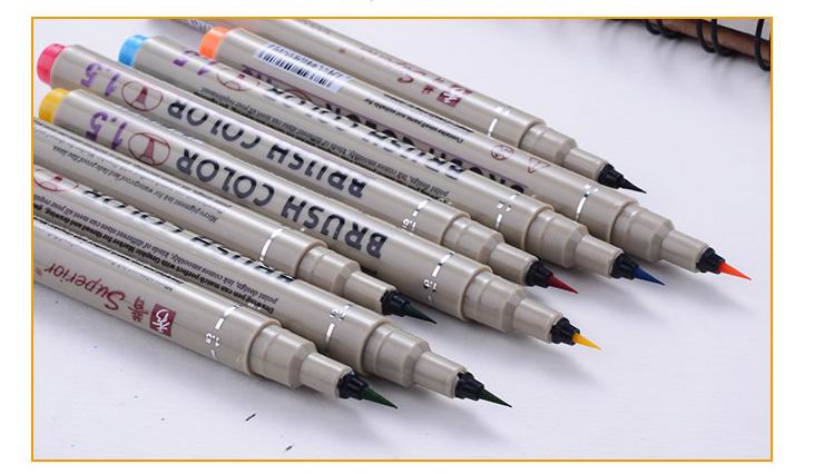 1pc new colors brush pen cartoon variegating multicolour Needle Art Markers Pen