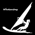 YJZT 15.9CM*16.7CM Water Sports Windsurfing Surfer Beach Style Fashion Vinyl Car-Styling Stickers Decals Black/Silver C31-0214