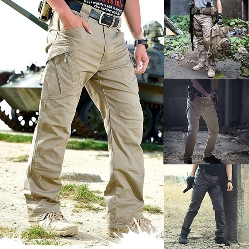 Men Casual Cargo Pants Elastic Outdoor Hiking Trekking Army Tactical Sweatpants Camouflage Military Multi Pocket Trousers S-6XL