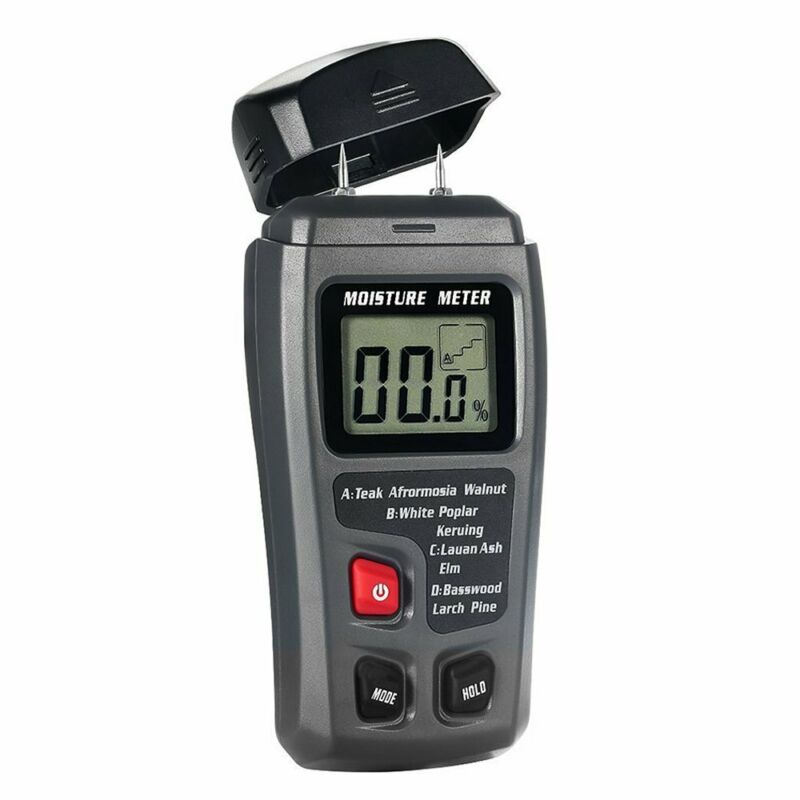 Gray Wood Moisture Meter Digital LCD Humidity Detector Timber Equipment