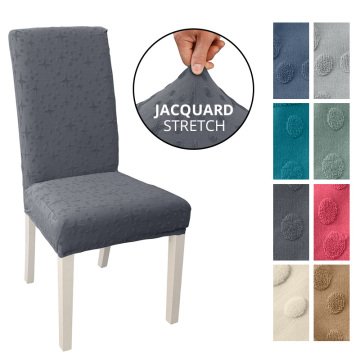 Jacquard Stretch Dining Chair Cover Spandex Elastic Long Back Chair Slipcover Case for Chairs Wedding Hotel Banquet