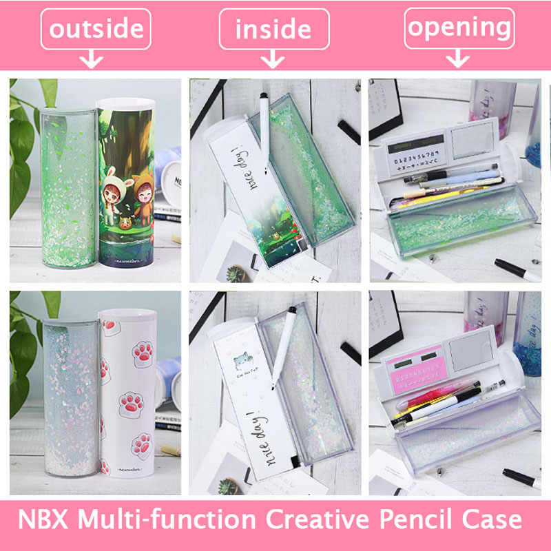 NBX Pencil Case Organizer Stationery Set Pen Holder Creative School Supplies for Girl Boys Kawaii White Board Cute Storage Box