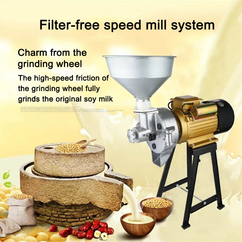 Peanut Butter Machine Dry & Wet Refiner Commercial Grain Beans Grinder for Tofu Tahini Chili Sauce Corn Flour 220V 3.5kw LP