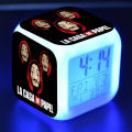 Flash La casa de papel Figue LED Alarm Clock Colorful Flash Touch Desk Light Money Heist Model Toys