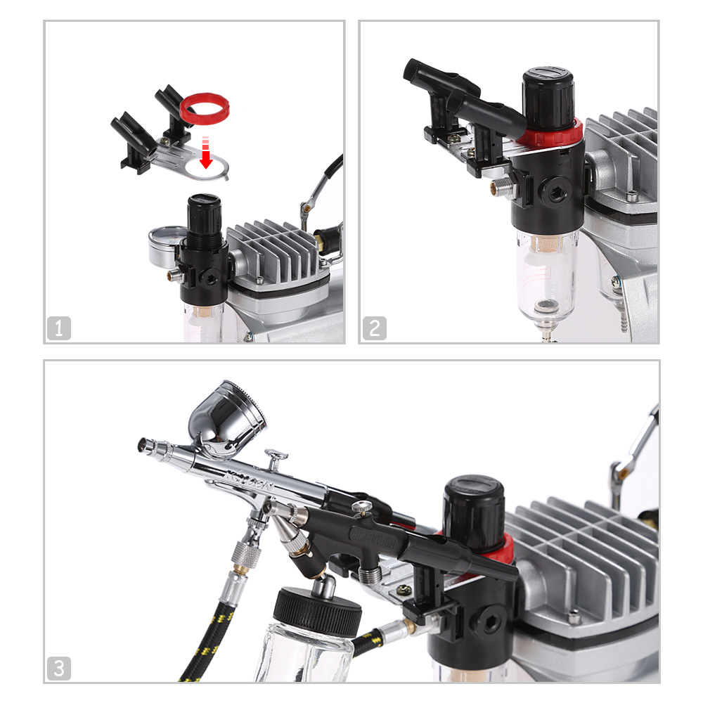 Professional 3 Airbrush Kit With Air Compressor Paint Spray Gun Sandblasting Gun Dual-action Hobby Spray Set Nail Art Paint tool