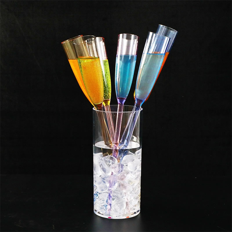 Upspirit 6pcs Plastic Champagne Cocktail Cup Champagne Flutes Wine Glasses Beach/Wedding Party Cocktail Cups Bar KTV Drinkware