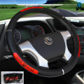 KKYSYELVA PU Leather Steering Wheel Covers for Car Bus Truck 36 38 40 42 45 47 50cm Diameter Auto Steering-wheel cover