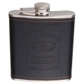 Arshen Top Quality 7oz Stainless Steel Hip Flask Flagon Liquor Whiskey Wine Pot Leather Cover Bottle Travel Tour Barware