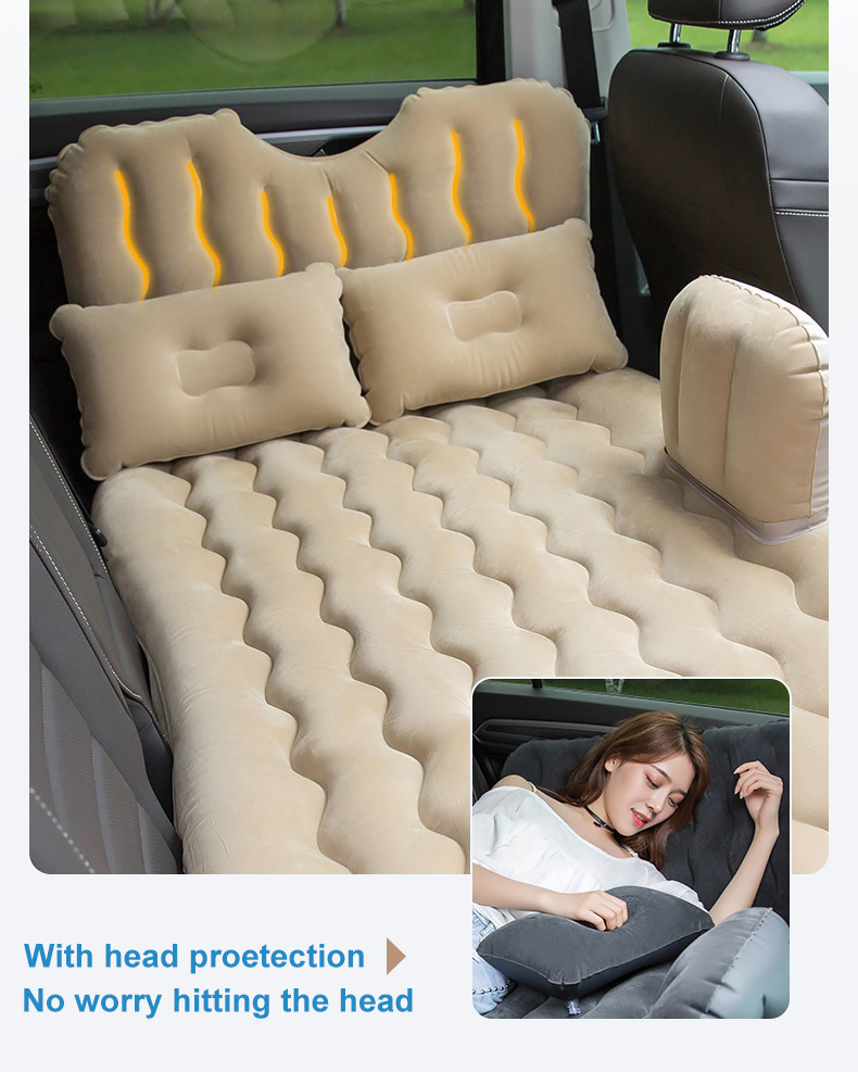 Universal Car Travel Bed Inflatable Air Mattress Sofa with Pillow Inflatable Car Bed for Back Seat Outdoor Camping Mat Cushion