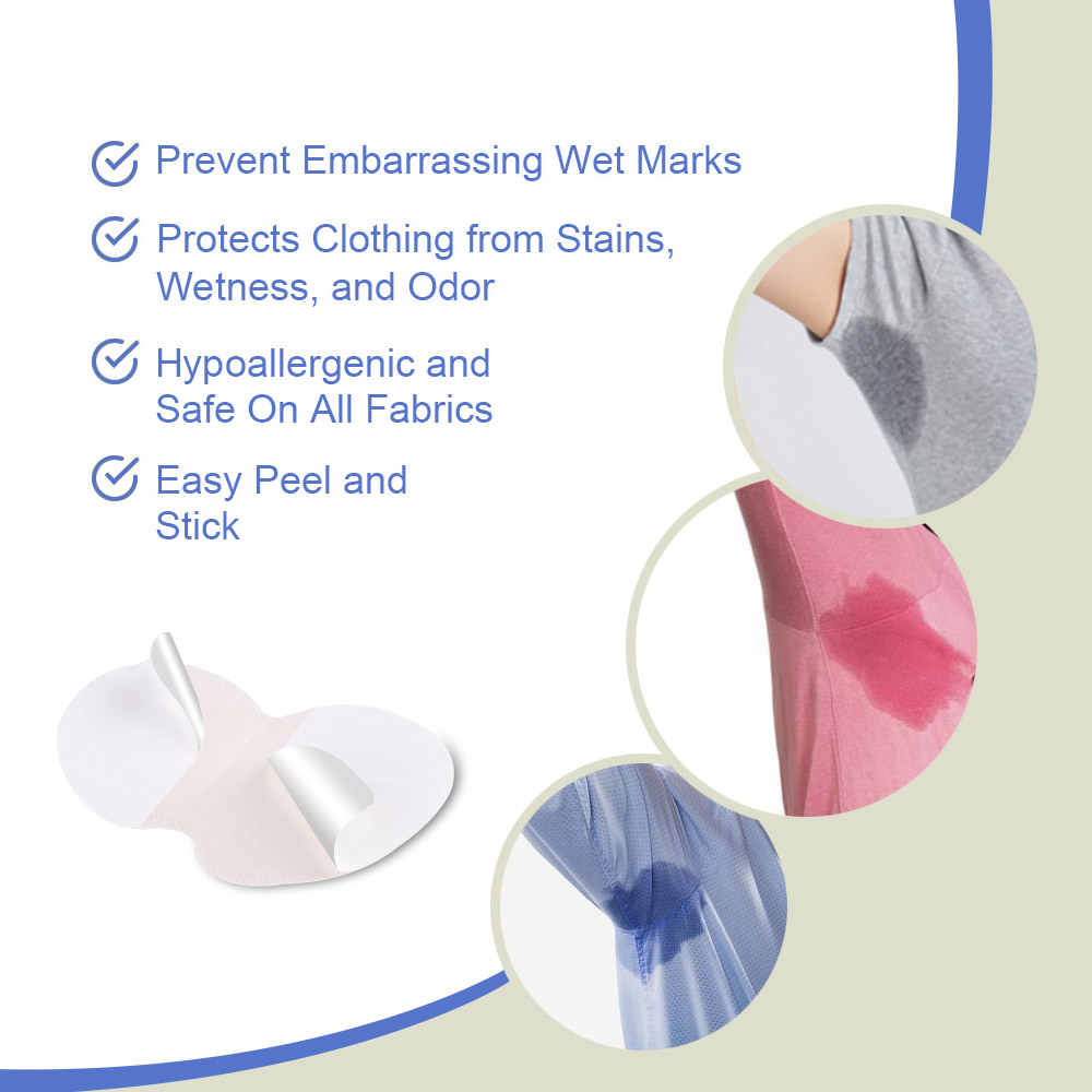 200PCS 100 Pairs Summer Armpit Sweat Pads Disposable Absorbing Anti Perspiration Underarm Deodorants Stickers Cotton Patch