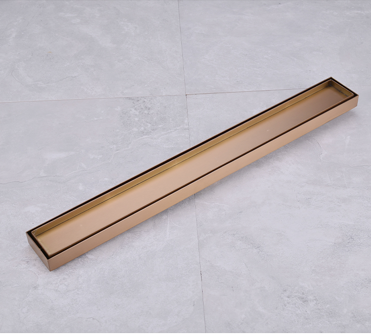 Top quality Rose gold bathroom floor drain 600mm 23.62 inch shower drainer Invisible Insert tile floor drain Prevent odor