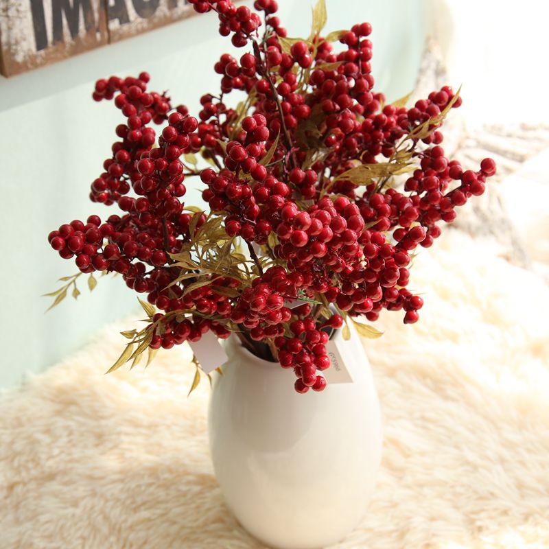 Christmas Decoration Berry Artificial Flower Fake red berries Flower New Year's decor Tree Artificial berry For Home Decor