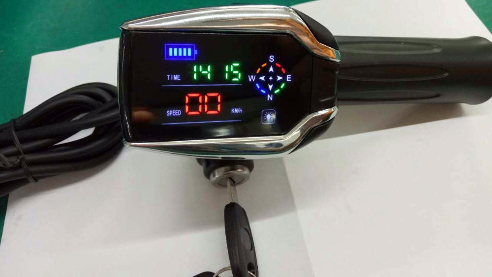 GPS speedometer +rolling handlebar electric scooter tricycle GAUGE BIKE twist throttle 36v-72v display&lock BATTERY indicator