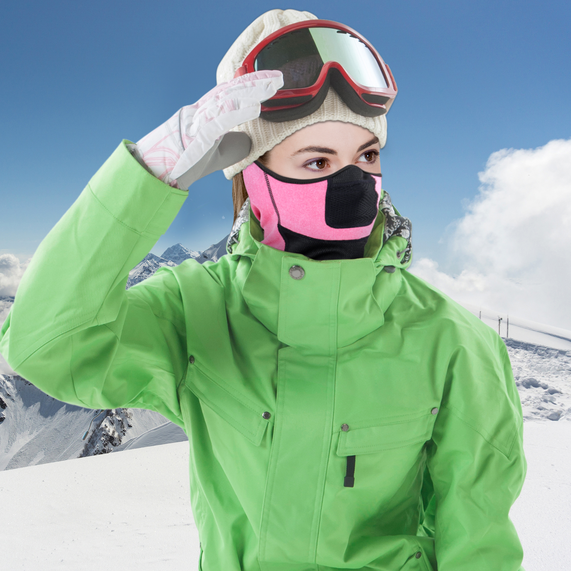 Winter Fleece Bandana Face Masks Warmer Neck Gaiter Sport Ear Cover Snowboard Ski Hiking Cycling Black Tube Half Scarf Men Women