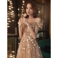 Sexy Spaghetti Straps Sparkle Prom Dresses Long 2020 V-neck A-line Floor-length Sequined Women Formal Gowns For Evening Party