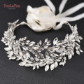 YouLaPan SH304 Handmade Rhinestone Belt Silver Wedding Dress Belt Sash Headband Prom Evening Dresses Accessories for Women