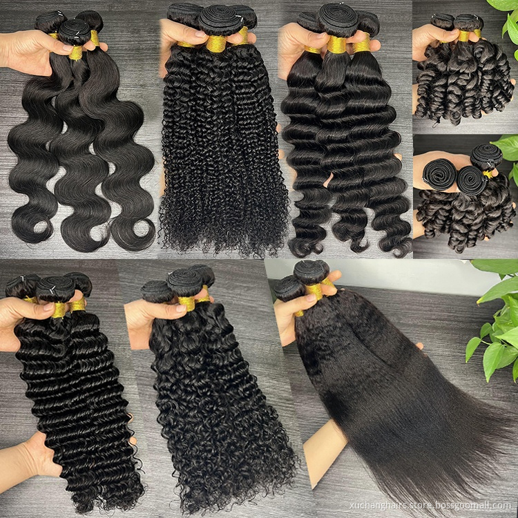 Xuchang hair extensions virgin cutcile aligned hair unprocessed raw burmese curly human hair vendor with bundles and frontal