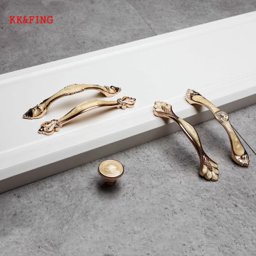 KK&FING European Amber Yellow Cabinet Handles Aluminum Alloy Wardrobe Door Knobs Cabinet Pulls Drawer Knobs Furniture Hardware