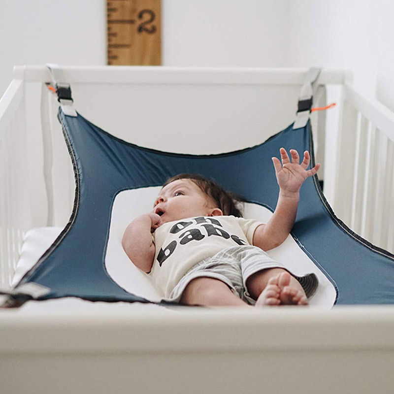 OLOEY Infant Baby Hammock Newborn Kid Sleeping Bed Safe Detachable Baby Cot Crib Swing Elastic Hammock Adjustable Net Portable