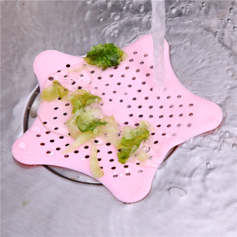 1 piece of multi-color optional starfish mesh silicone colander sink filter mesh bathroom filter kitchen accessories gadgets