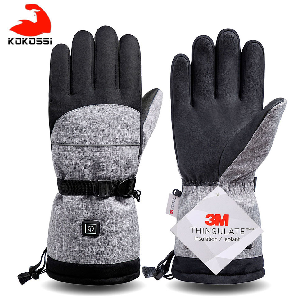 KoKossi Electric Heating Snowmobile Snowboard Ski Gloves Snow Mittens Windproof Waterproof Men Women Snowboarding Skiing Gloves