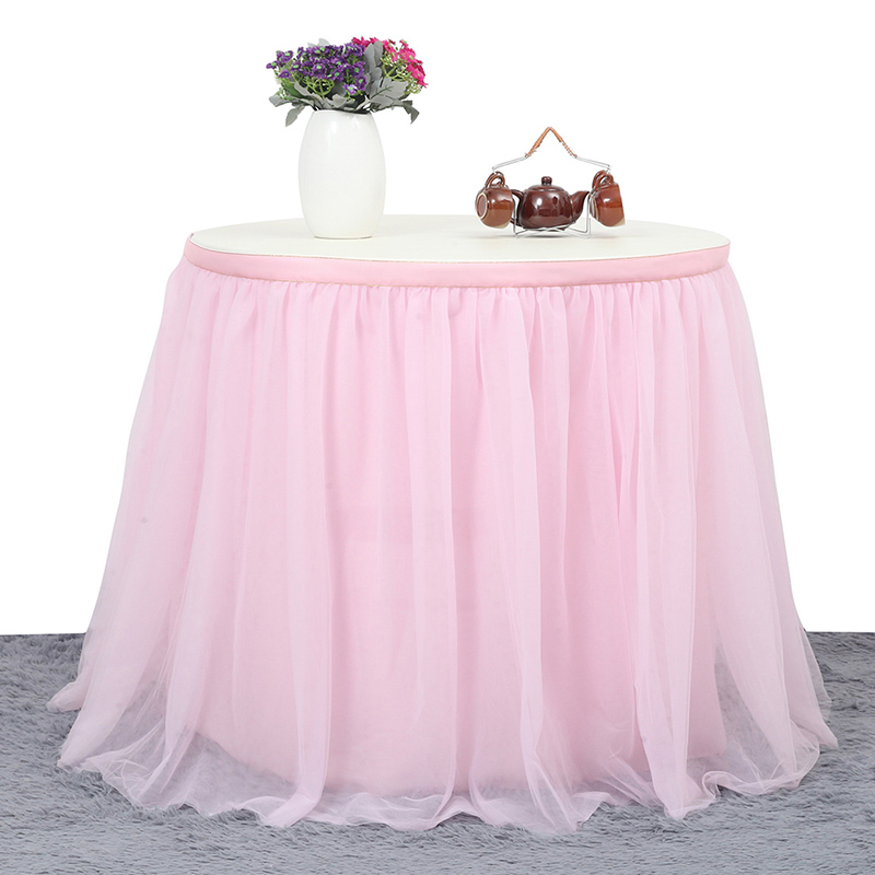 Wedding Party Tutu Tulle Table Skirt Cover Tableware Cloth Baby Shower Party Home Decor Table Skirting Birthday Party LXY